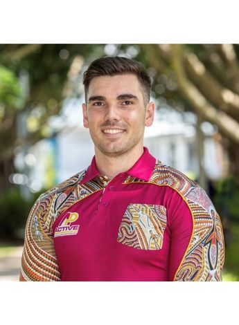 The photo is of Aboriginal physiotherapist Matt Hoffman. 